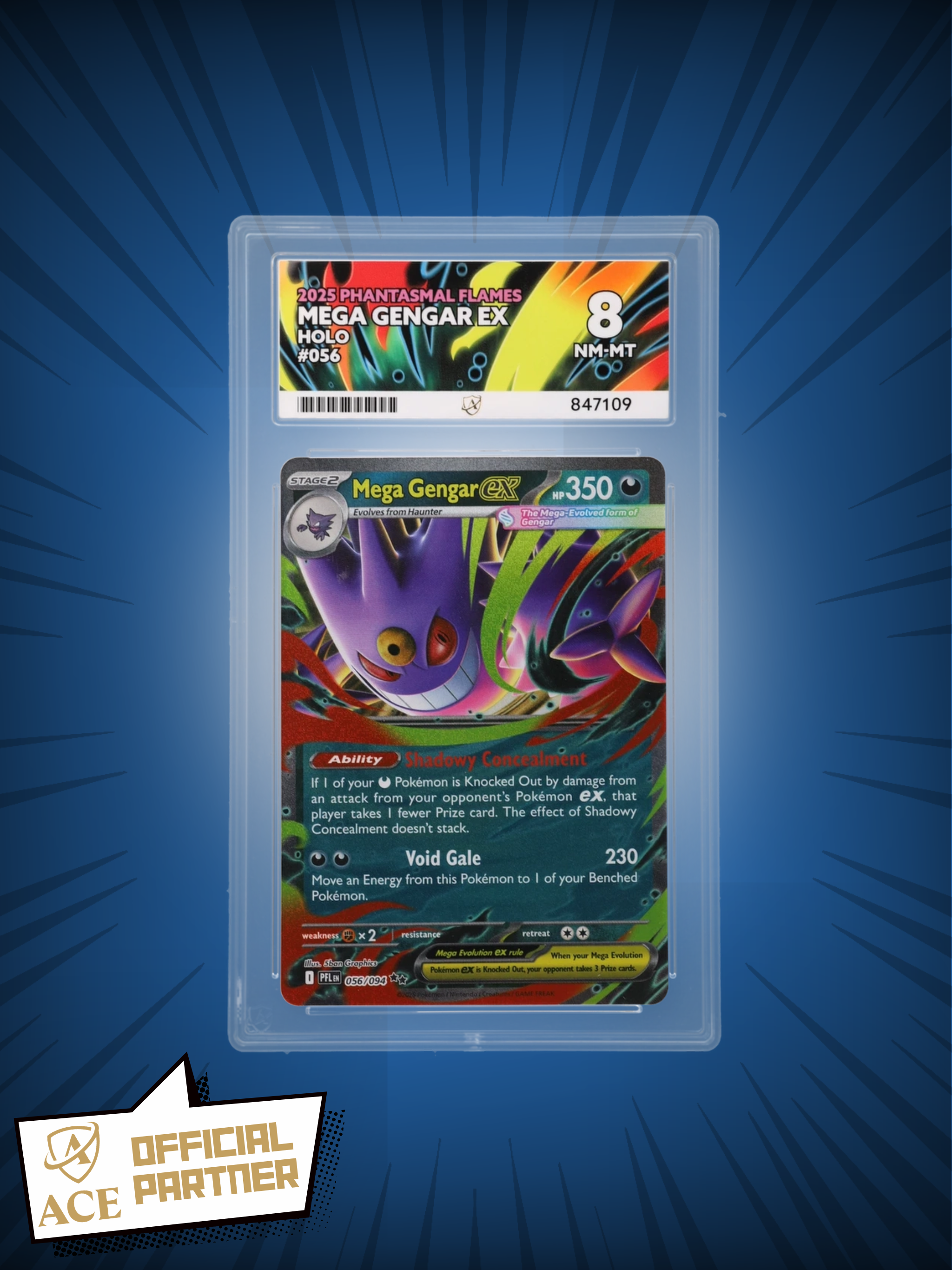 👻 Mega Gengar ex Holo – Phantasmal Flames (2025) – NM-MT 8